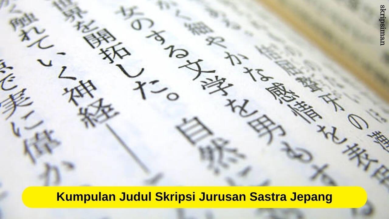 Judul Skripsi Jurusan Sastra Jepang